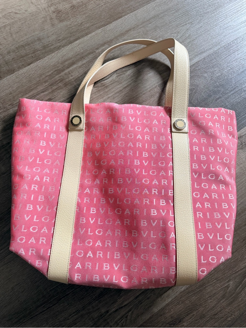 Deadstock Vintage BVLGARI Pink Monogram Tote Bag & Wallet Set - Unworn